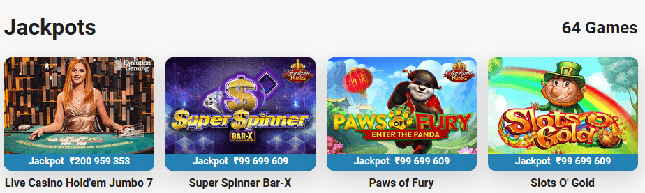 Leovegas selection of Jackpot Games